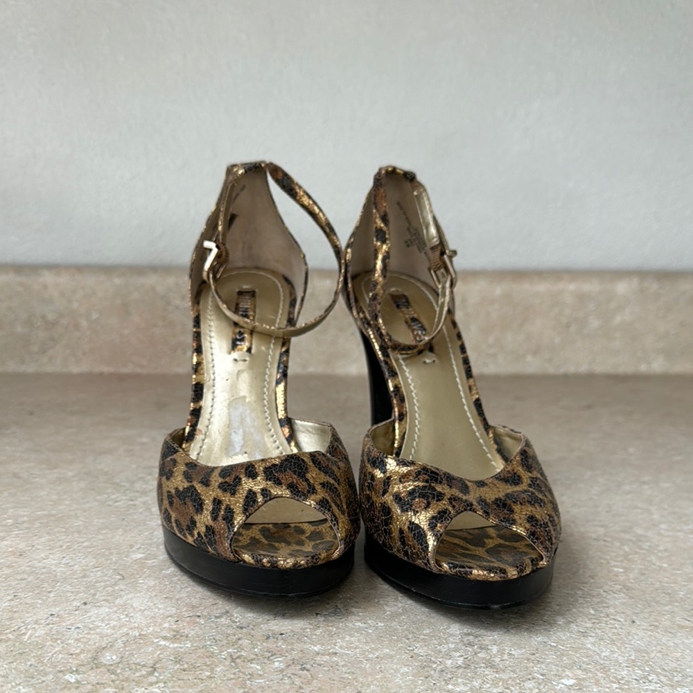 Nine West Y2K Leopard Print High Heel Sandals Final Sale